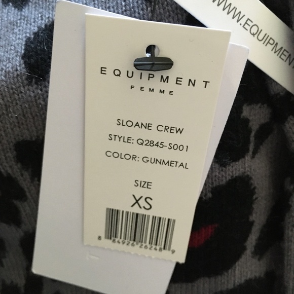 NWT EQUIPMENT Sloane Crew 100% Cashmere Cheetah Print Sweater XS - Picture 3 of 6